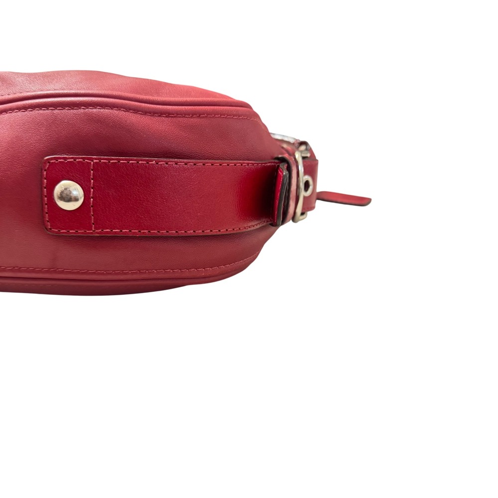 Coach Zoe Hobo Bag Womens Red Leather Shoulder Bag F12671 Silver Hardware - Picture 7 of 12